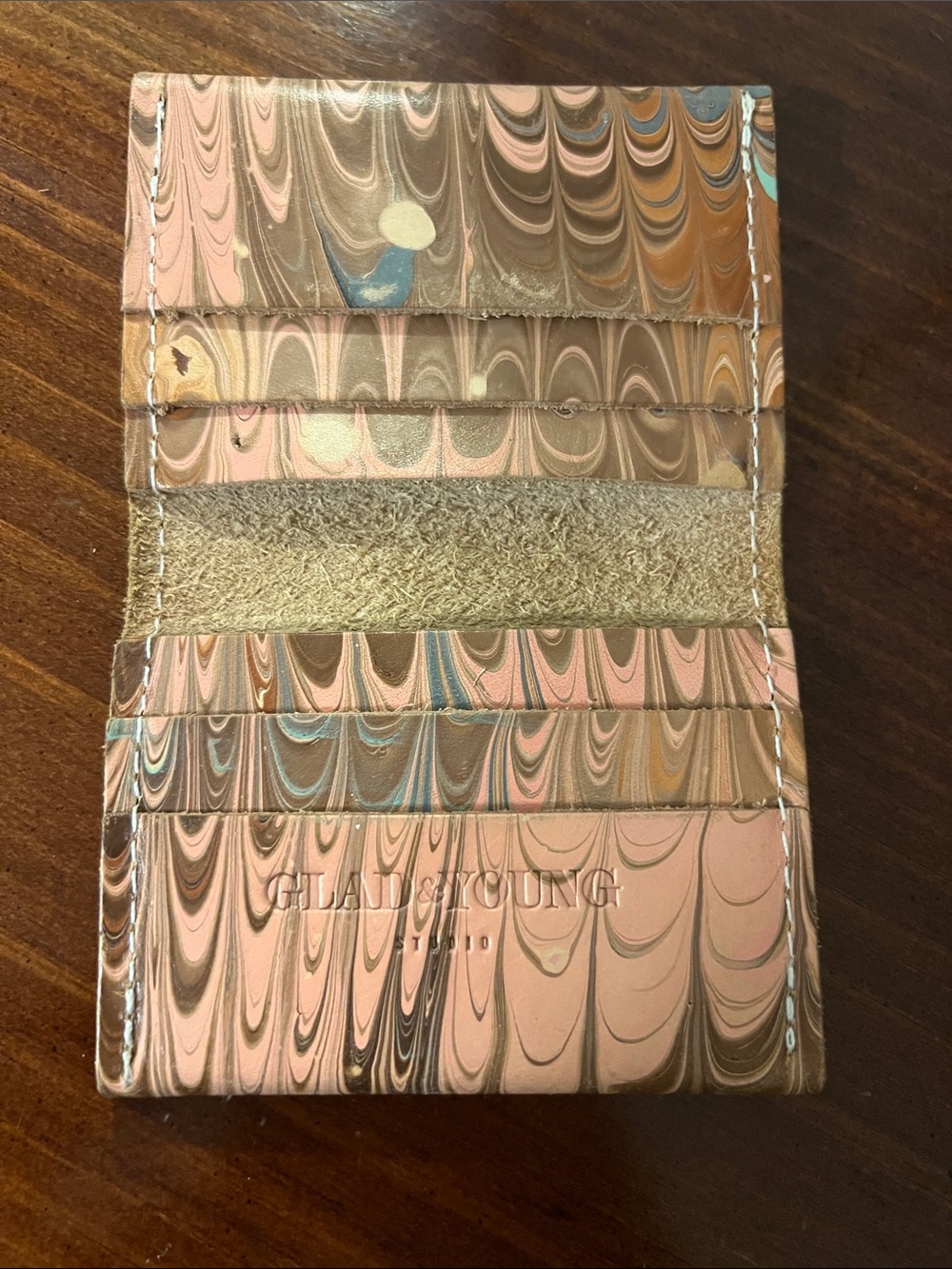 Pink Marble Card Holder Wallet
